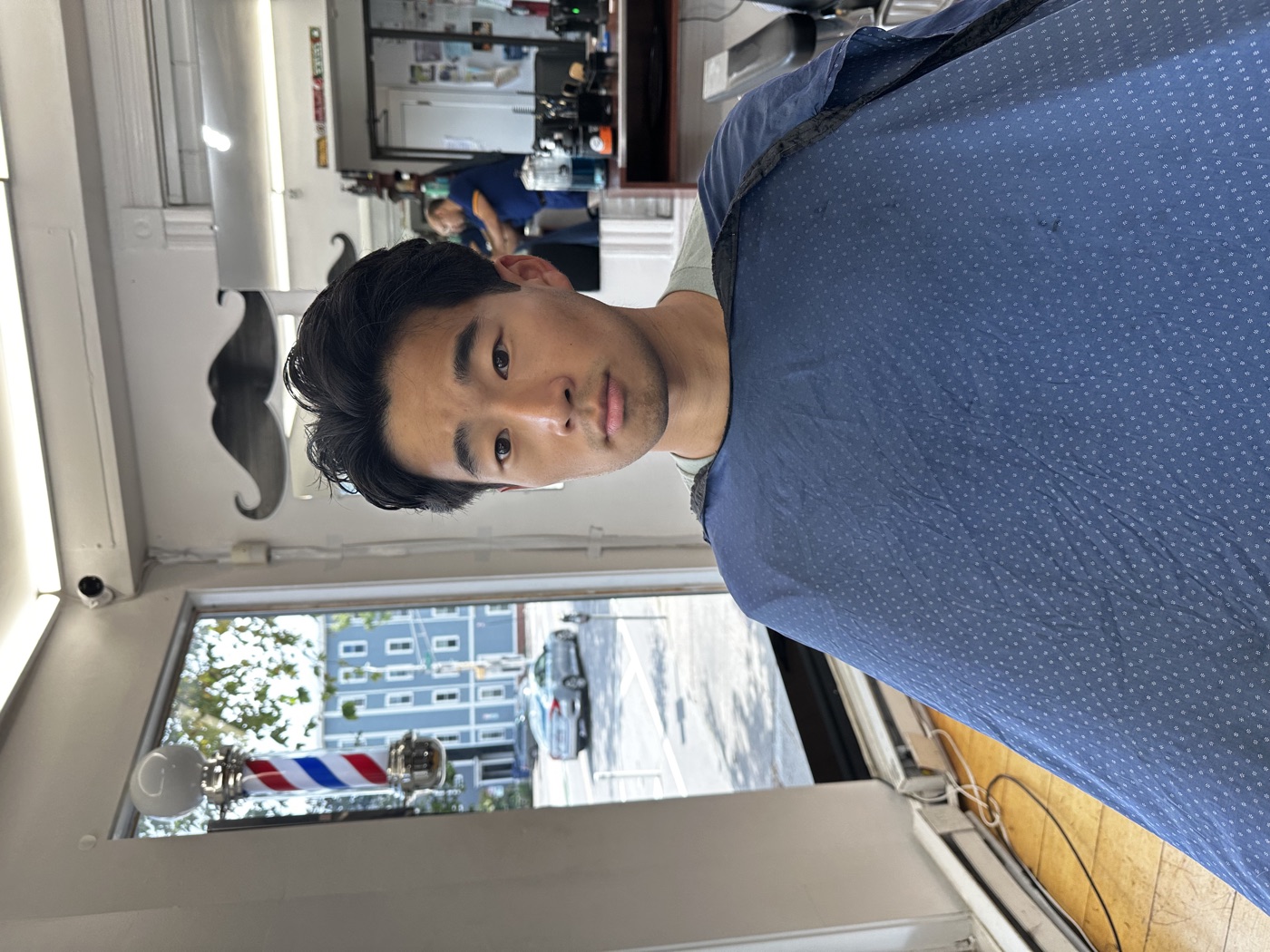 Clean medium-length cut, front view